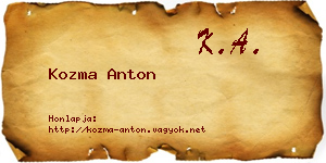 Kozma Anton névjegykártya
