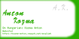 anton kozma business card